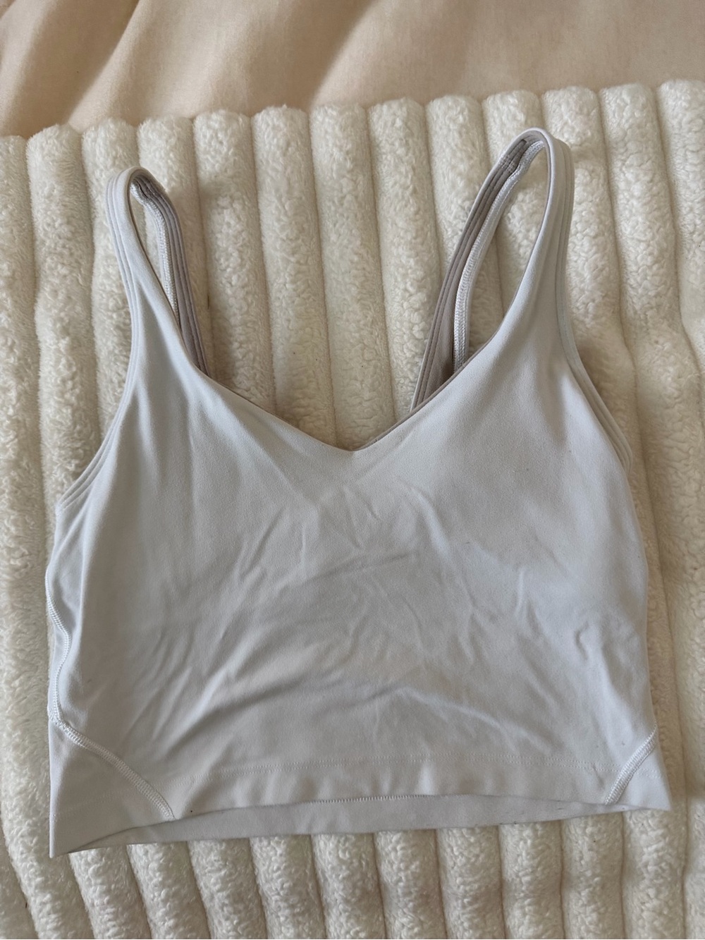 lululemon athletica white V-Neck Crop tank